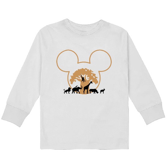 Disney Animal Kingdom Mickey Ears Kids Long Sleeve T Shirts, Retro Mickey Safari Kids Long Sleeve T Shirts, Mickey and Friends Kids Long Sleeve T Shirts, Disney Family Trip 2023 Kids Long Sleeve T Shirts