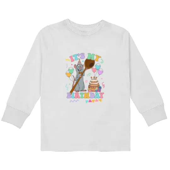 Ratatouille Remy It's My Birthday Kids Long Sleeve T Shirts Disney Family Matching Kids Long Sleeve T Shirts