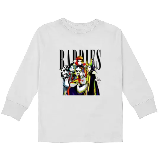 Disney Villians Baddies Graphic Design Maleficent Queen Cruella,Ursla Kids Long Sleeve T Shirts
