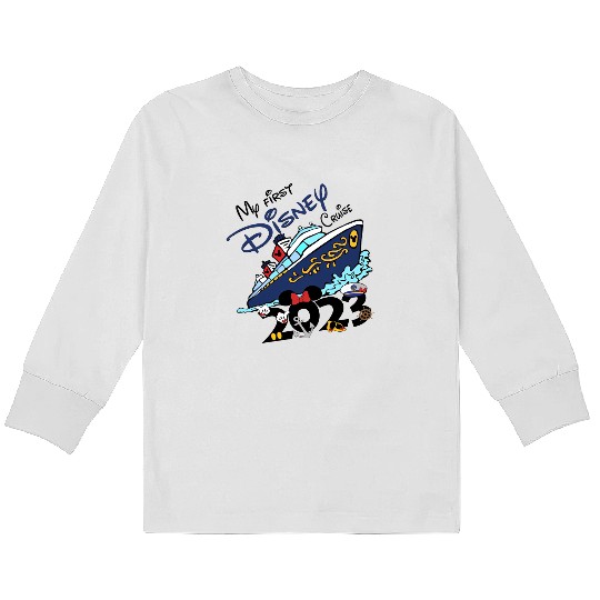My First Disney Cruise Kids Long Sleeve T Shirts, 2023 Ship
