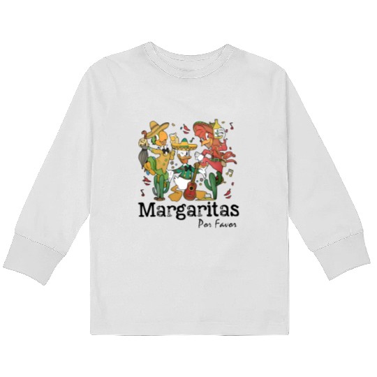 The Three Caballeros Kids Long Sleeve T Shirts, Retro Disney Margarita Kids Long Sleeve T Shirts, Margaritas Por Favor, Disney Kids Long Sleeve T Shirts, Margaritas Epcot Kids Long Sleeve T Shirts