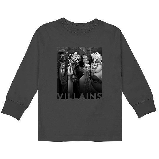 disneys Villains Ursula Cruella Captain Hook Dr Facilier Kids Long Sleeve T-Shirts