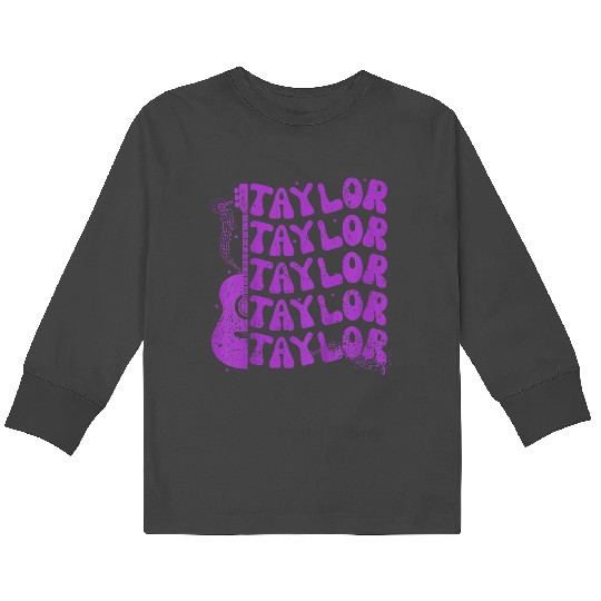 Discover Taylor First Name I Love Taylor Girl Groovy 80's Vintage Gifts  Kids Long Sleeve T-Shirts