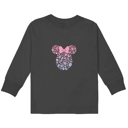 Disney Minnie Mouse Pink Gradient Easter Egg8 Kids Long Sleeve T-Shirts