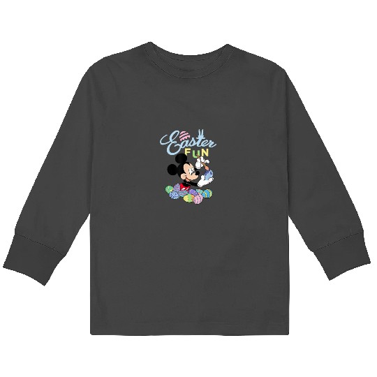 Disney Mickey Mouse Easter Fun Painting Eggs6 Kids Long Sleeve T-Shirts