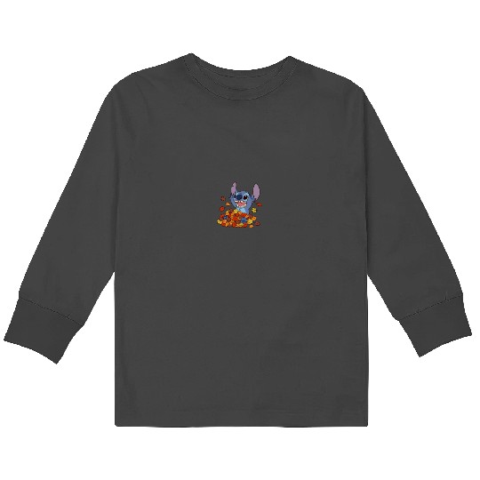 Disney Lilo Stitch Autumn Leaves Stitch Kids Long Sleeve T-Shirts