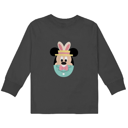 Disney Mickey Mouse Bunny Ears Easter Egg Kids Long Sleeve T-Shirts