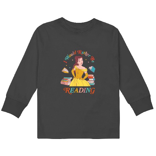 Disney Beauty and the Beast Belle I Would Rather Be Reading Kids Long Sleeve T-Shirts