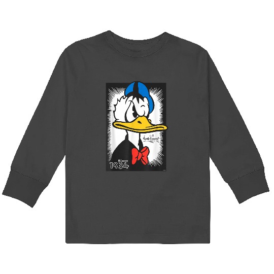 Disney Donald Duck 90th Anniversary Since 1934 Vintage Art gifts  Kids Long Sleeve T-Shirts