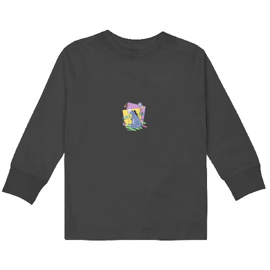 Disney Winnie The Pooh Eeyore Retro Butterflies Poster Kids Long Sleeve T-Shirts