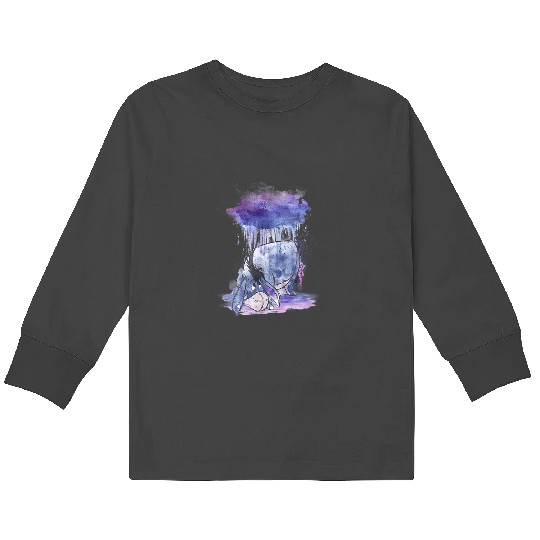 Disney Winnie The Pooh Eeyore Watercolor Rain Cl Kids Long Sleeve T-Shirts