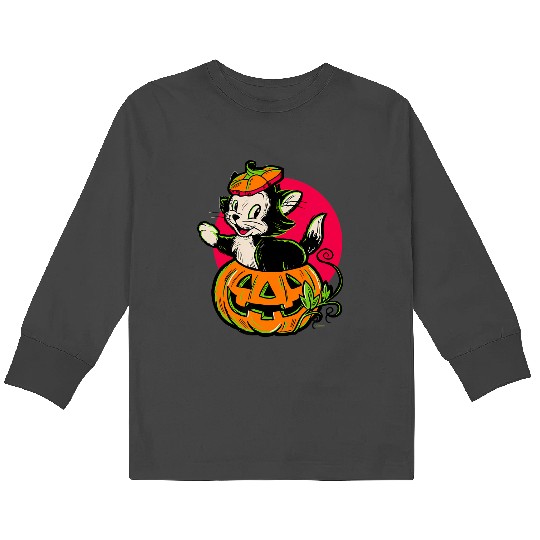 Discover disney 100 figaro jack-oâ€™-lantern classic halloween d100 Kids Long Sleeve T-Shirts