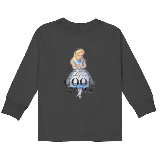 Disney 100th Anniversary Alice In Wonderland - Classic Fit Grey Short Sleeve Kids Long Sleeve T-Shirts