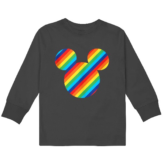 Discover Disney Mickey Mouse Rainbow Icon Kids Long Sleeve T-Shirts