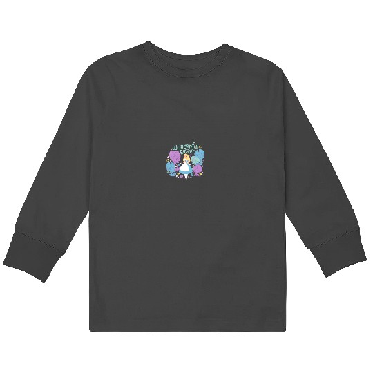 Disney Alice in Wonderland Spring Flowers Wonderful Easter Kids Long Sleeve T-Shirts