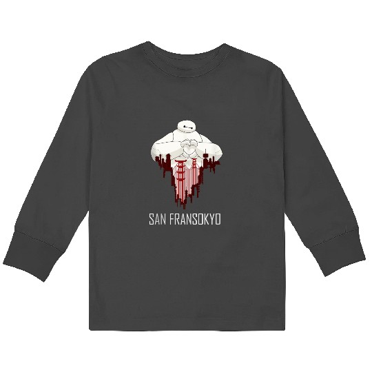 Disney Big Hero 6 Baymax San Fransokyo Love Kids Long Sleeve T-Shirts