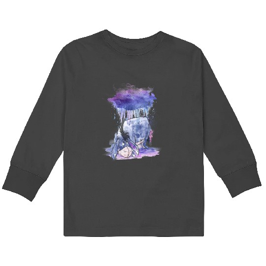 Disney Winnie The Pooh Eeyore Watercolor Rain Cloud Kids Long Sleeve T-Shirts