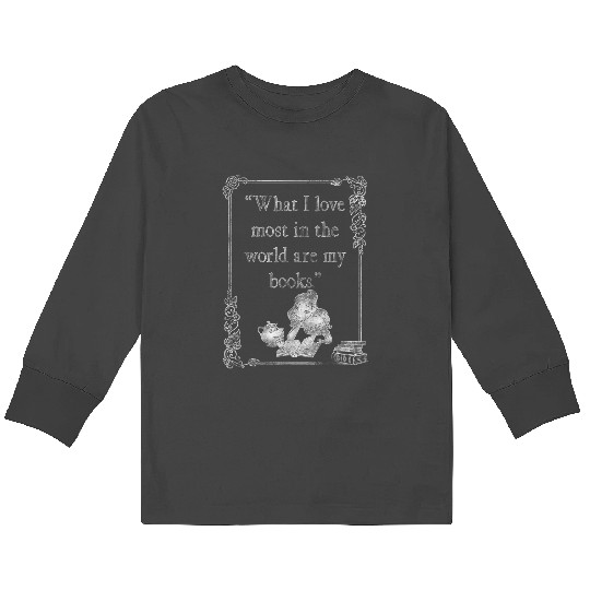 Disney Beauty and the Beast Belle Books I Love Most Quote Kids Long Sleeve T-Shirts