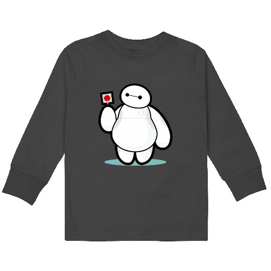 Disney Big Hero 6 Baymax With Lollipop Cute Shot Kids Long Sleeve T-Shirts