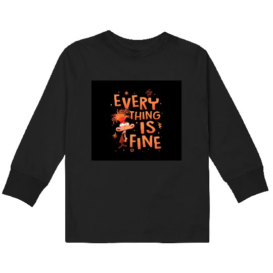 Inside Out Anxiety  Kids Long Sleeve T Shirts, Disney Inside Out 2 Kids Long Sleeve T Shirts, Anxiety Everything Is Fine Kids Long Sleeve T Shirts, Mental Health Kids Long Sleeve T Shirts