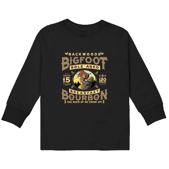 Backwoods Bigfoot Bole-Aged Breakfast Bourbon Kids Long Sleeve T Shirts