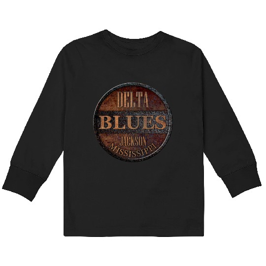rusty delta blues jackson Kids Long Sleeve T Shirts