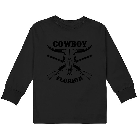 buffalo skull Kids Long Sleeve T Shirts