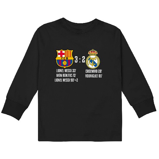 FC Barcelona 3 - 2 Real Madrid Kids Long Sleeve T Shirts