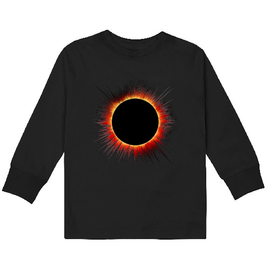 Solar Eclipse Flare Burst Cartoon Kids Long Sleeve T Shirts