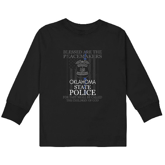 Oklahoma Highway Patrol Saint Michael Police Prayer Kids Long Sleeve T Shirts