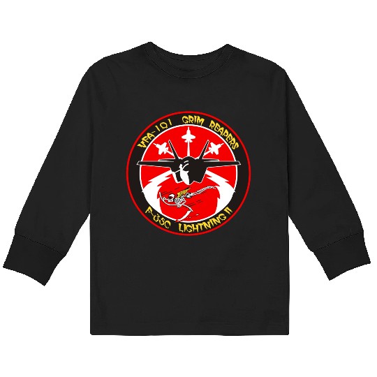 F-35 Lightning II VFA-101 Grim Reapers Kids Long Sleeve T Shirts