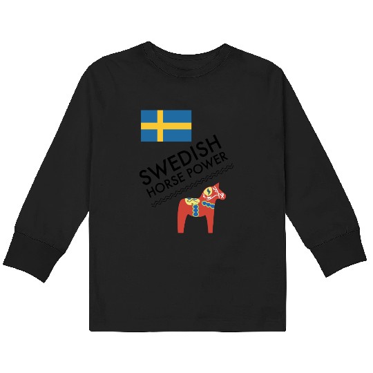 SWEDISH HORSE POWER Kids Long Sleeve T Shirts