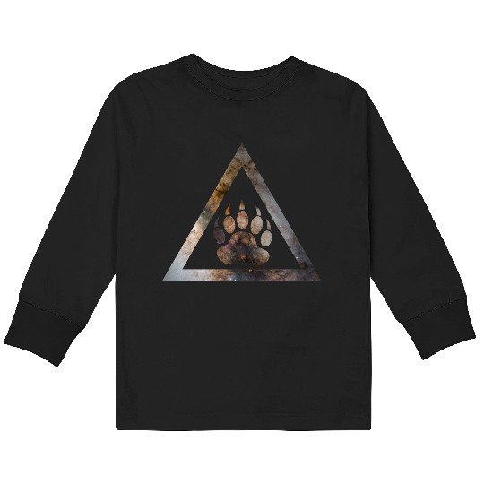 Galaxy Bear Triangle Kids Long Sleeve T Shirts