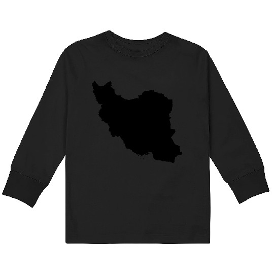Iran map silhouette Kids Long Sleeve T Shirts