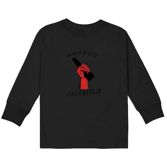 Resist Prohibition, Fist and Beer Bottle Design Kids Long Sleeve T Shirts
