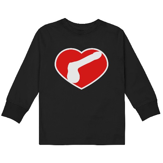 logo i love heart gay gay cock lover penis big man Kids Long Sleeve T Shirts