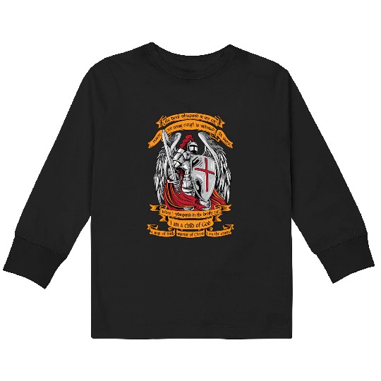 Knight templar I am a child of God Kids Long Sleeve T Shirts Halloween