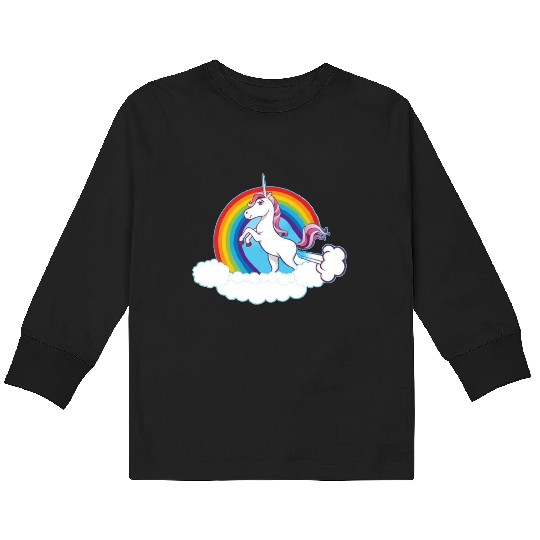Rainbow Unicorn Love Kids Long Sleeve T Shirts