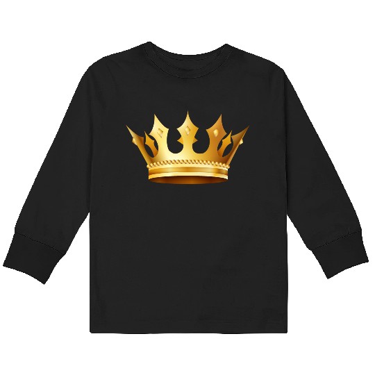 King prince monarch VIP golden crown gold image Kids Long Sleeve T Shirts