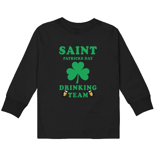 Saint Patricks Day Drinking Team Kids Long Sleeve T Shirts