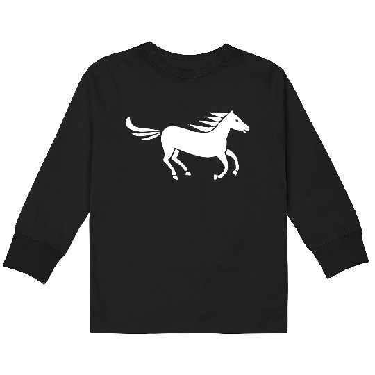 Fast Horse Stallion Kids Long Sleeve T Shirts