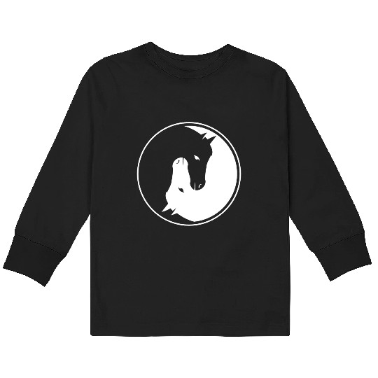 Yin Yang Human Horse Riding Equality Animal Gift Kids Long Sleeve T Shirts