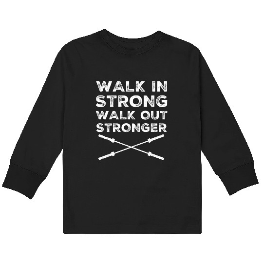 Weightlifting Fitness Barbell Gym Training Gift Kids Long Sleeve T Shirts