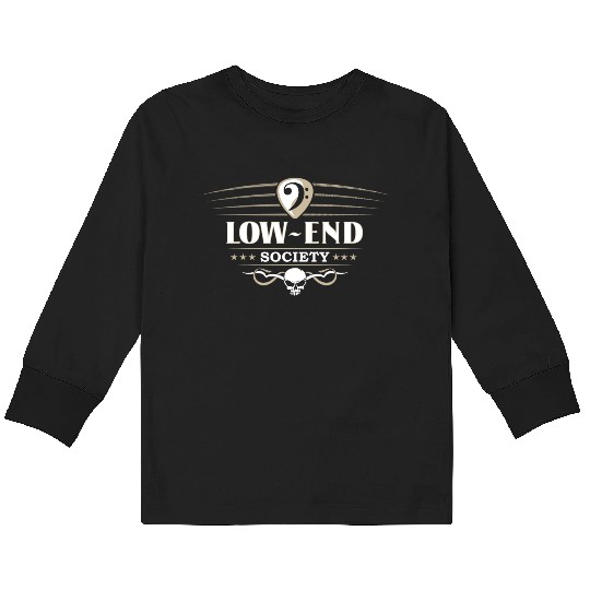 Original Low End Society for Bass Player Kids Long Sleeve T Shirts