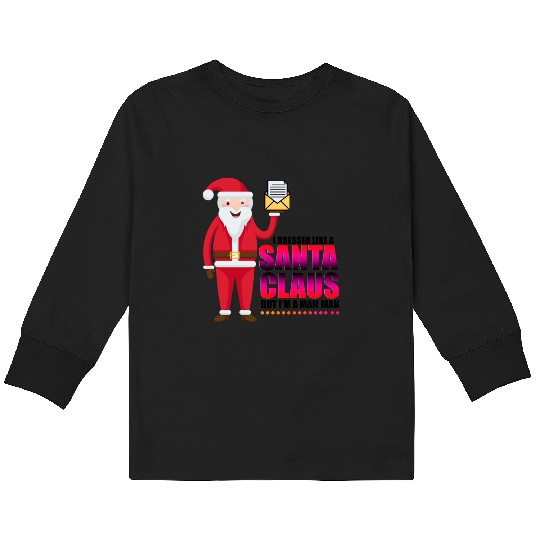 Christmas Santa Claus Mail Man Winter Post Man Kids Long Sleeve T Shirts