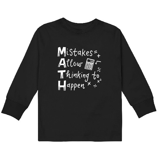 Math Teacher Kids Long Sleeve T Shirts
