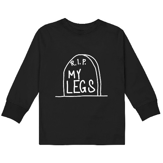 Gravestone RIP My legs gym Kids Long Sleeve T Shirts