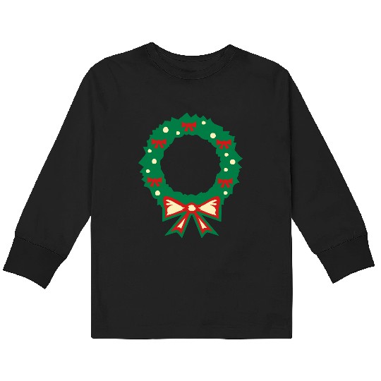 christmas wreath Kids Long Sleeve T Shirts