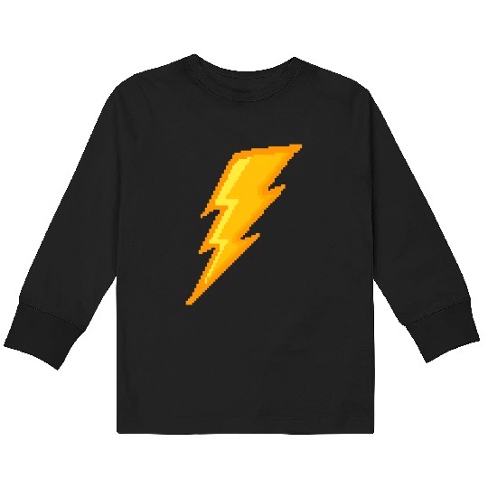 Lightning bolt Pixel Kids Long Sleeve T Shirts
