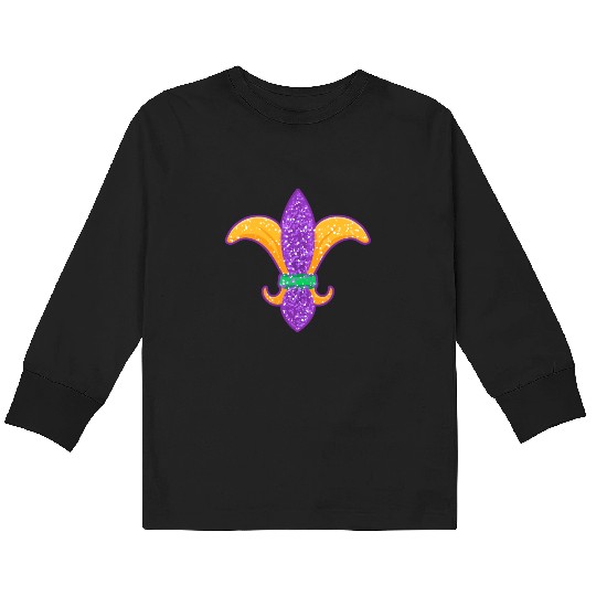 Mardi Gras Badge Street Party Carnival Gift Kids Long Sleeve T Shirts